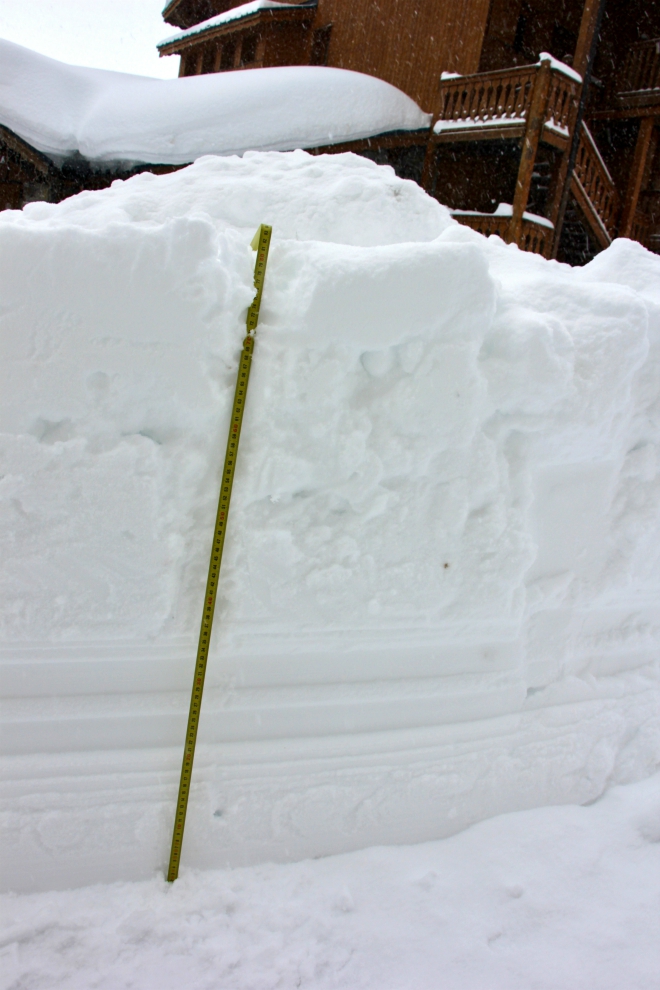 Snow and tape measure, Val Thorens Snow and tape measure, Val Thorens