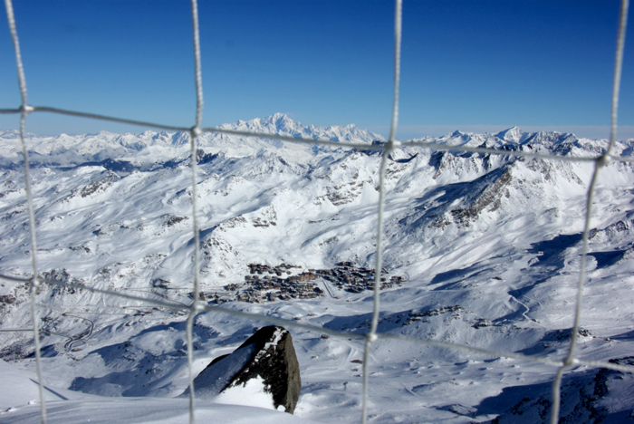 Val Thorens Val Thorens and Mont Blanc behind